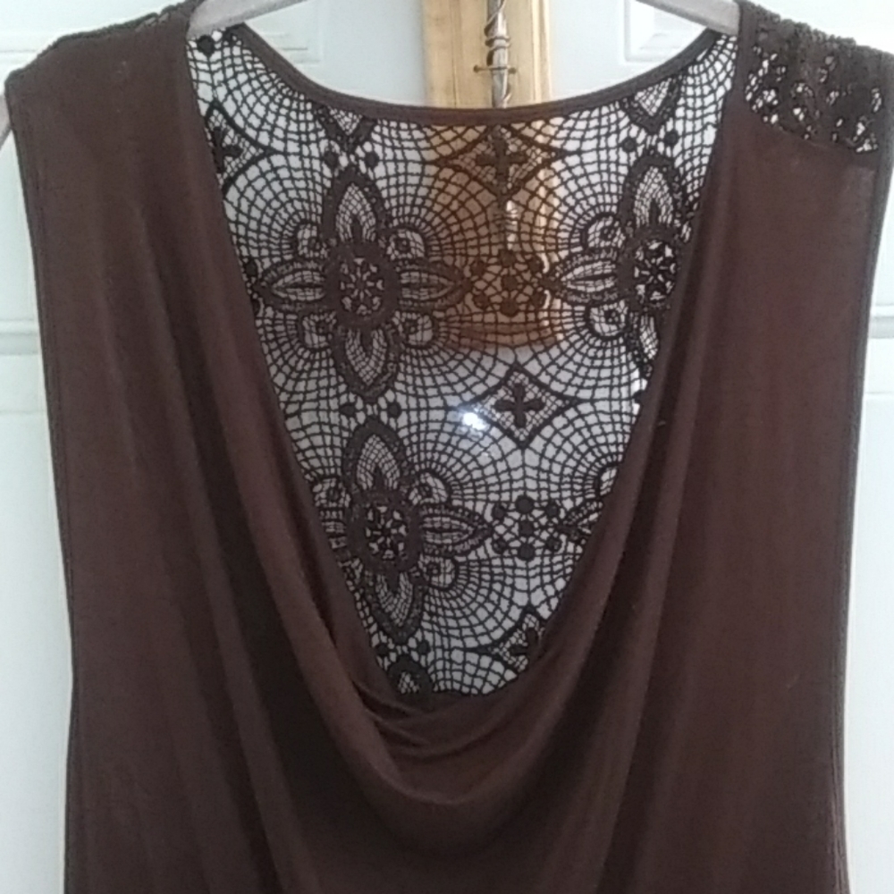 🚨Final Price🚨Avon Sleeveless Drawstring Dress with Lace Yoke - Picture 2 of 5